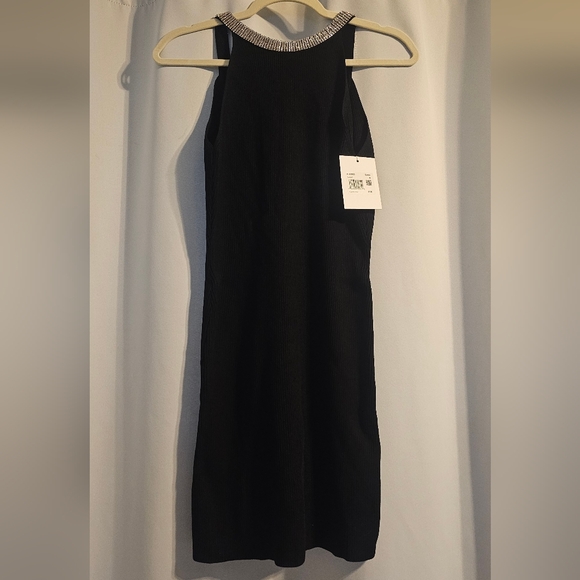 Endless Rose Black Halter Dress with Silver Accents - Picture 1 of 2